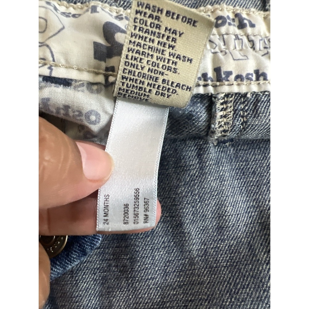 Oshkosh Toddler Boys or Girls Blue Denim Bib Overalls (Size 24 Months) - Picture 10 of 13